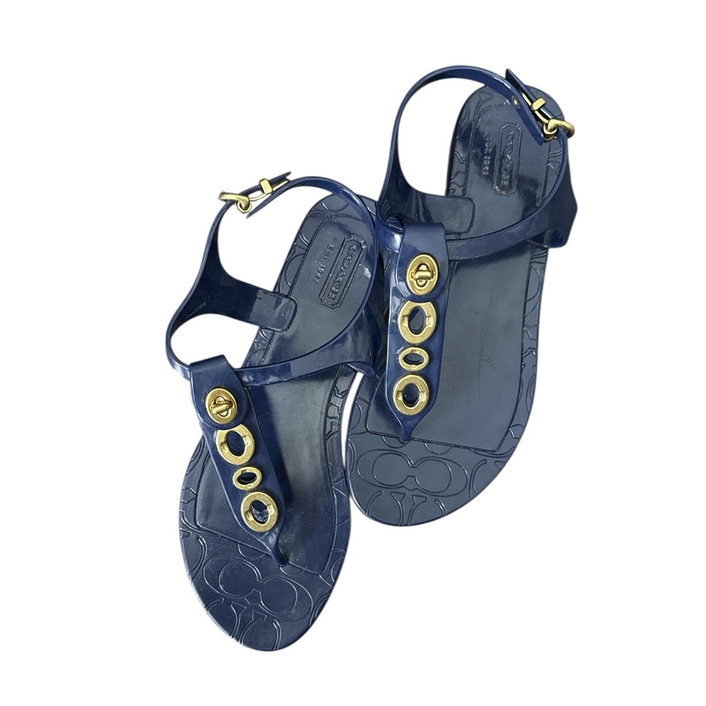Coach Navy Jelly Sandals